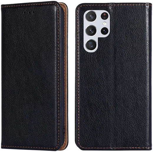 Samsung Galaxy S22 Ultra Hoesje met Pasjes Book Case Kunstleer Zwart afbeelding 4