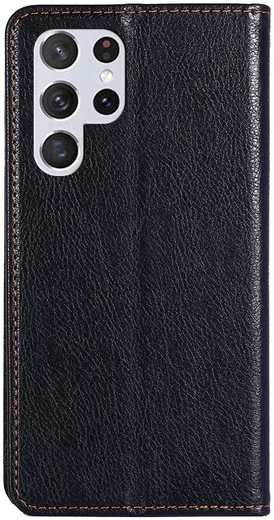 Samsung Galaxy S22 Ultra Hoesje met Pasjes Book Case Kunstleer Zwart afbeelding 2