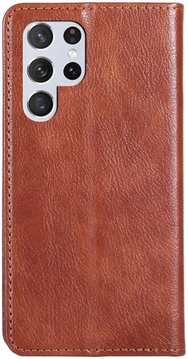 Samsung Galaxy S22 Hoesje met Pasjes Book Case Kunstleer Bruin afbeelding 2