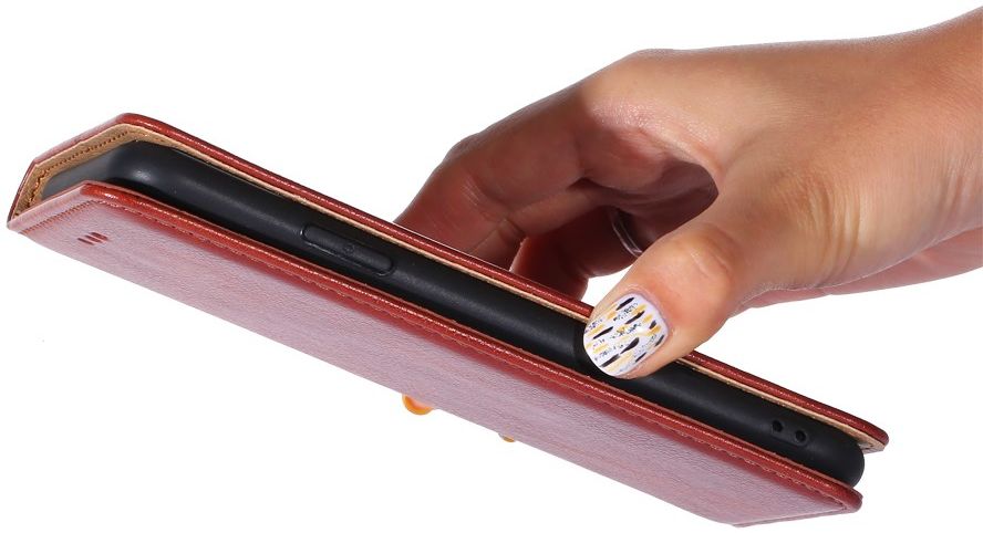 Samsung Galaxy S22 Hoesje met Pasjes Book Case Kunstleer Bruin afbeelding 6