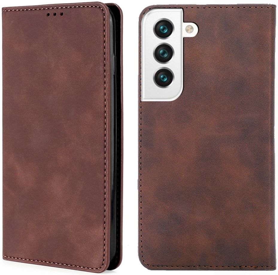Samsung Galaxy S22 Plus Hoesje Book Case met Pasjes Kunstleer Bruin afbeelding 2