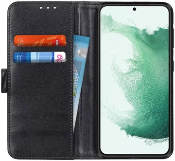 Samsung Galaxy S22 Plus Hoesje Kunstleer Book Case Portemonnee Zwart