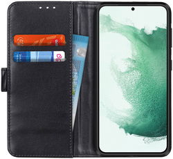 Samsung Galaxy S22 Plus Hoesje Kunstleer Book Case Portemonnee Zwart afbeelding