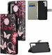 Samsung Galaxy S22 Hoesje Portemonnee Vlinder Print Roze afbeelding 6