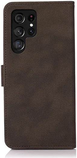 KHAZNEH Samsung Galaxy S22 Ultra Hoesje Retro Portemonnee Case Bruin afbeelding 3