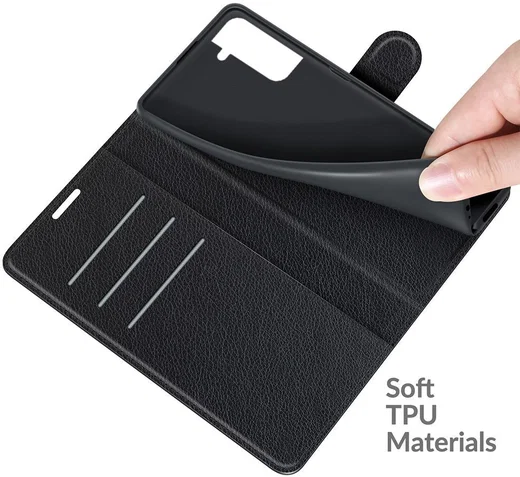 Samsung Galaxy S22 Plus Hoesje Portemonnee Book Case Kunstleer Zwart afbeelding 6