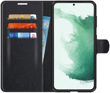 Samsung Galaxy S22 Plus Hoesje Portemonnee Book Case Kunstleer Zwart