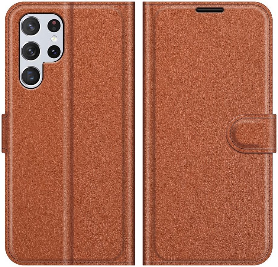 Samsung Galaxy S22 Ultra Hoesje Portemonnee Book Case Kunstleer Bruin afbeelding 3