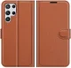 Samsung Galaxy S22 Ultra Hoesje Portemonnee Book Case Kunstleer Bruin afbeelding 3