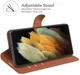 Samsung Galaxy S22 Ultra Hoesje Portemonnee Book Case Kunstleer Bruin afbeelding 5