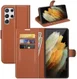 Samsung Galaxy S22 Ultra Hoesje Portemonnee Book Case Kunstleer Bruin afbeelding 8