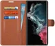 Samsung Galaxy S22 Ultra Hoesje Portemonnee Book Case Kunstleer Bruin afbeelding 1