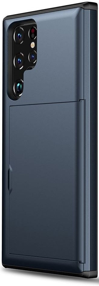 Samsung Galaxy S22 Ultra Hoesje met Kaarthouder Back Cover Blauw afbeelding 2