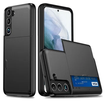 Samsung Galaxy S22 Plus Hoesje Kaarthouder Back Cover Zwart