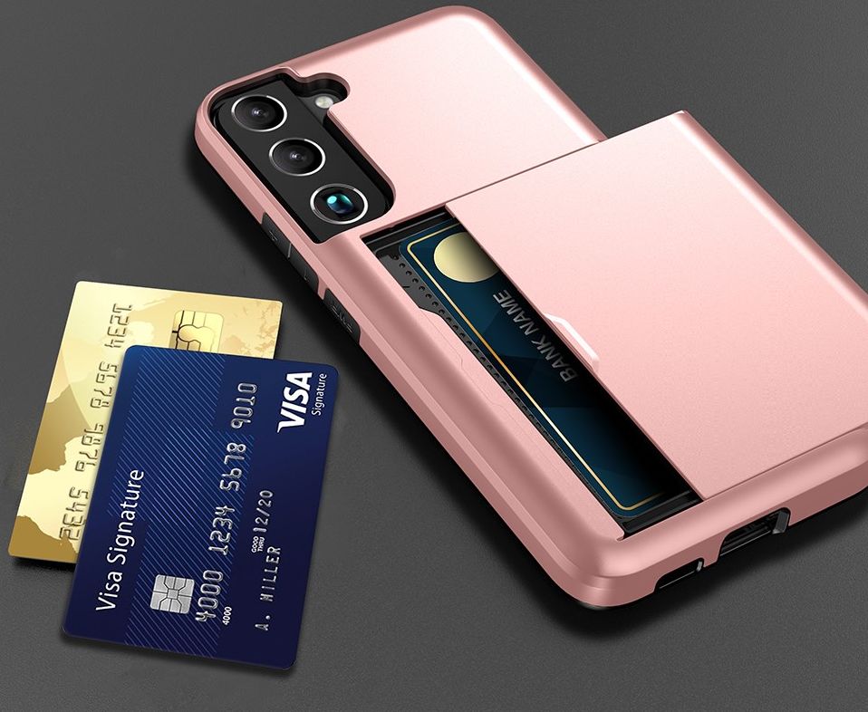 Samsung Galaxy S22 Hoesje Back Cover met Kaarthouder Roze afbeelding 8