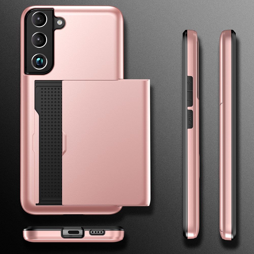 Samsung Galaxy S22 Hoesje Back Cover met Kaarthouder Roze afbeelding 11
