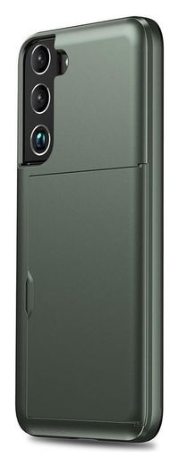 Samsung Galaxy S22 Hoesje Back Cover met Kaarthouder Groen afbeelding 2