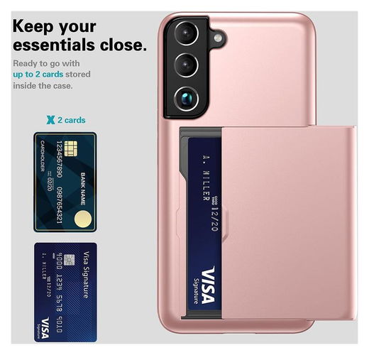 Samsung Galaxy S22 Hoesje Back Cover met Kaarthouder Groen afbeelding 4