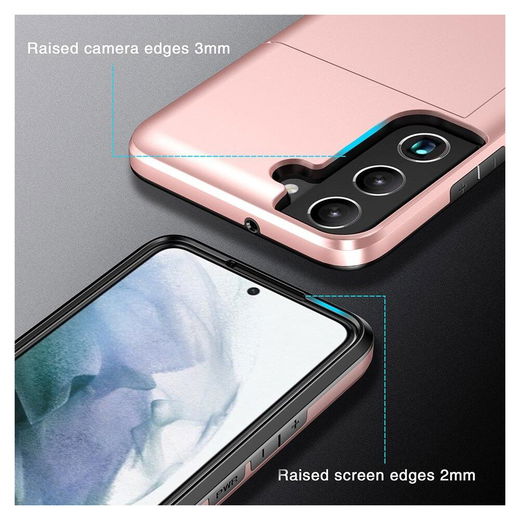 Samsung Galaxy S22 Hoesje Back Cover met Kaarthouder Groen afbeelding 5