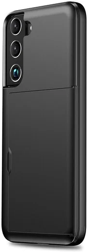 Samsung Galaxy S22 Hoesje Back Cover met Kaarthouder Zwart afbeelding 2