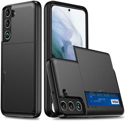 Samsung Galaxy S22 Hoesje Back Cover met Kaarthouder Zwart afbeelding