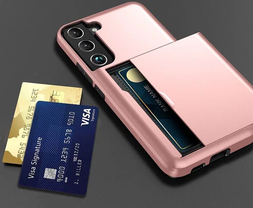 Samsung Galaxy S22 Hoesje Back Cover met Kaarthouder Zwart afbeelding 8