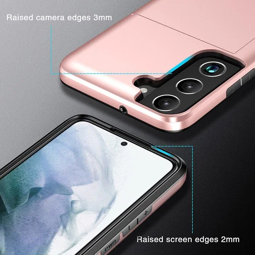 Samsung Galaxy S22 Hoesje Back Cover met Kaarthouder Zwart afbeelding 7