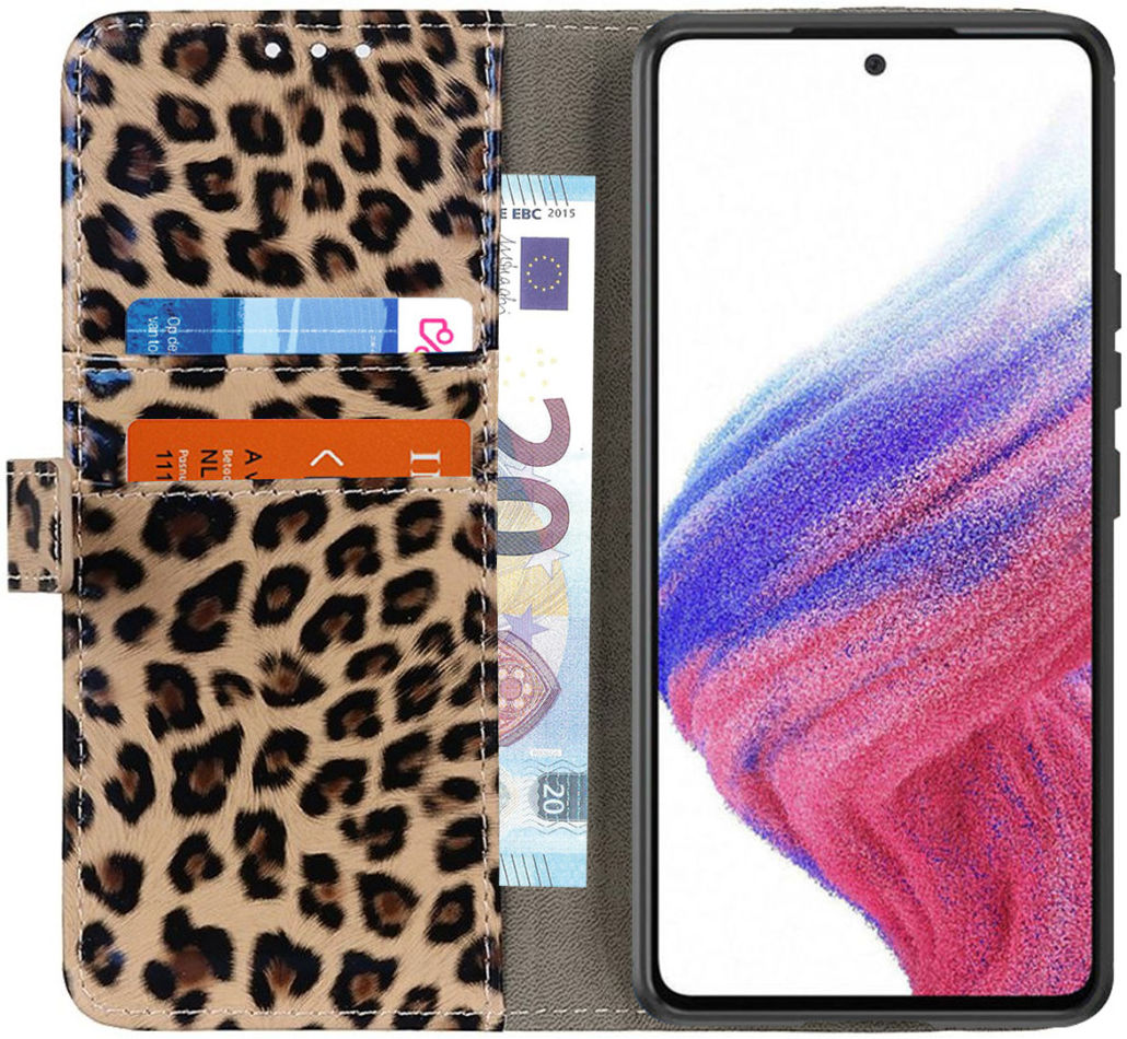 Samsung Galaxy A53 Hoesje Book Case met Luipaard Print afbeelding 1