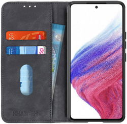 KHAZNEH Samsung Galaxy A53 Hoesje Vintage Wallet Book Case Zwart afbeelding