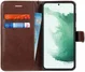Samsung Galaxy S22 Plus Hoesje Retro Wallet Book Case met Koord Bruin afbeelding 1