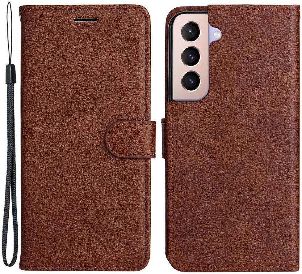 Samsung Galaxy S22 Plus Hoesje Retro Wallet Book Case met Koord Bruin afbeelding 6