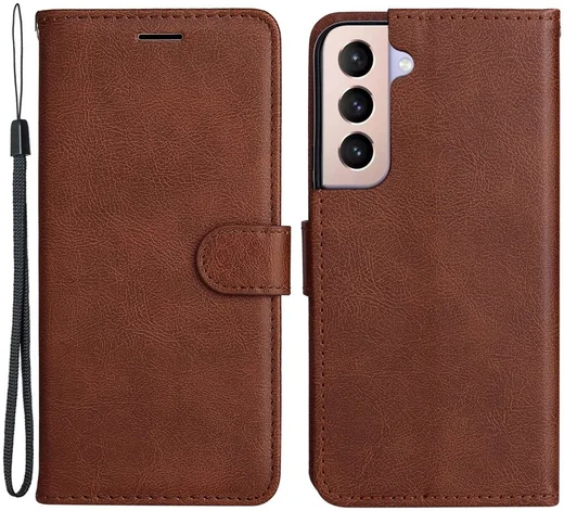 Samsung Galaxy S22 Plus Hoesje Retro Wallet Book Case met Koord Bruin afbeelding 6