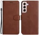 Samsung Galaxy S22 Plus Hoesje Retro Wallet Book Case met Koord Bruin afbeelding 6