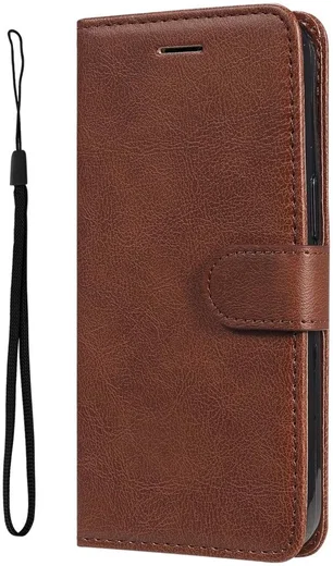 Samsung Galaxy S22 Plus Hoesje Retro Wallet Book Case met Koord Bruin afbeelding 2