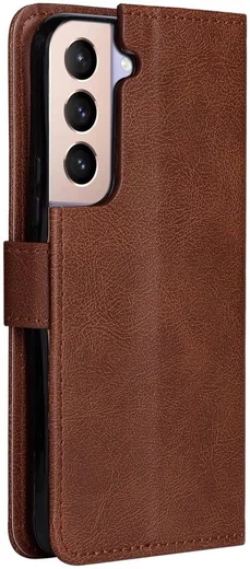 Samsung Galaxy S22 Plus Hoesje Retro Wallet Book Case met Koord Bruin afbeelding 3