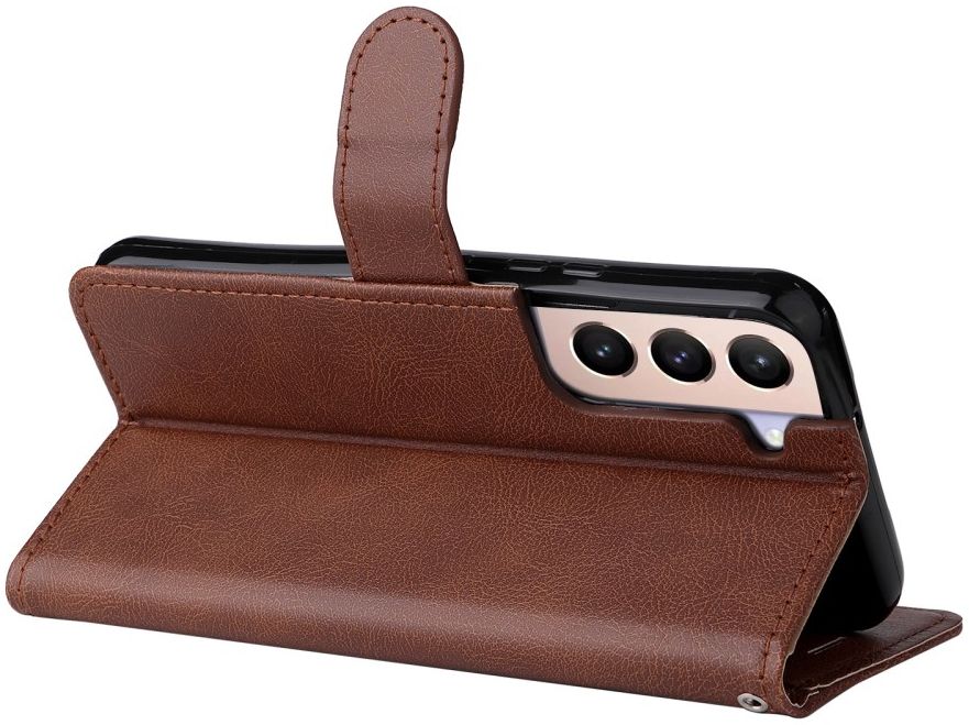 Samsung Galaxy S22 Plus Hoesje Retro Wallet Book Case met Koord Bruin afbeelding 8