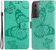 Samsung Galaxy S22 Hoesje Wallet Case met Koord Vlinder Print Groen afbeelding 7