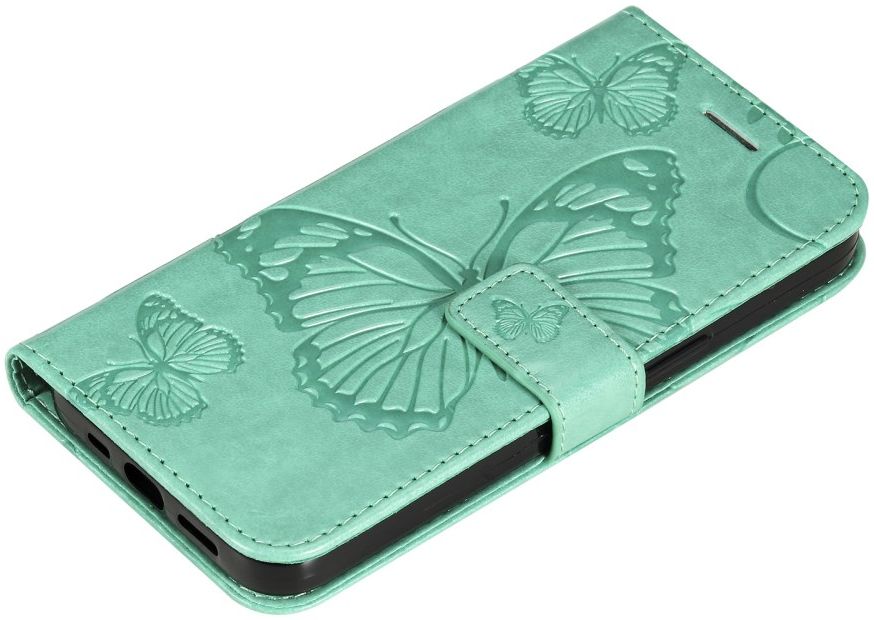 Samsung Galaxy S22 Hoesje Wallet Case met Koord Vlinder Print Groen afbeelding 6