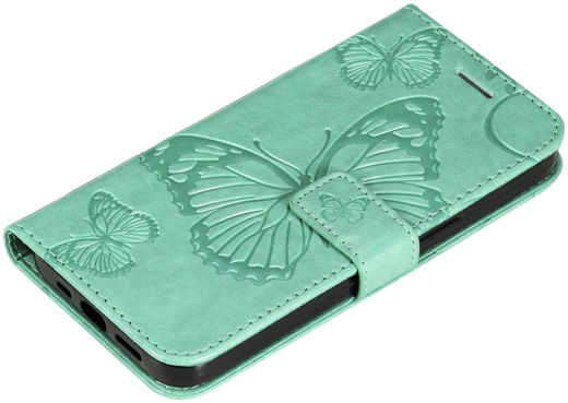 Samsung Galaxy S22 Hoesje Wallet Case met Koord Vlinder Print Groen afbeelding 6