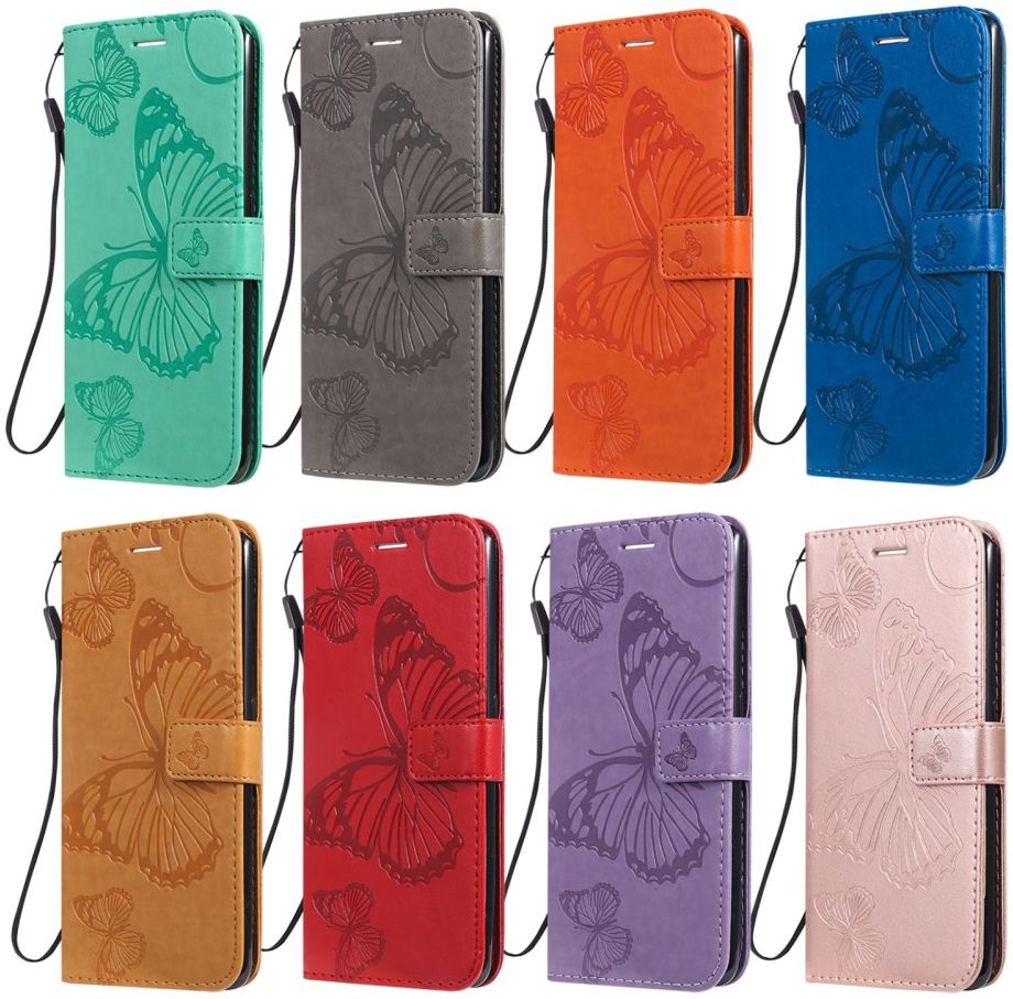 Samsung Galaxy S22 Hoesje Wallet Case met Koord Vlinder Print Groen afbeelding 9