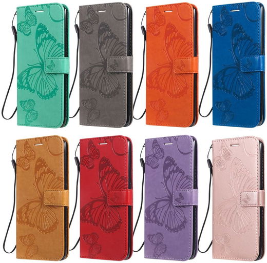 Samsung Galaxy S22 Hoesje Wallet Case met Koord Vlinder Print Groen afbeelding 9