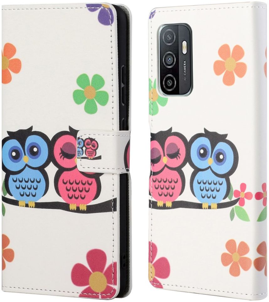Samsung Galaxy A33 Hoesje Portemonnee Book Case Uilen Print afbeelding 5