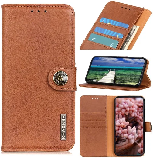 KHAZNEH Samsung Galaxy A33 Hoesje Portemonnee Book Case Bruin afbeelding 5