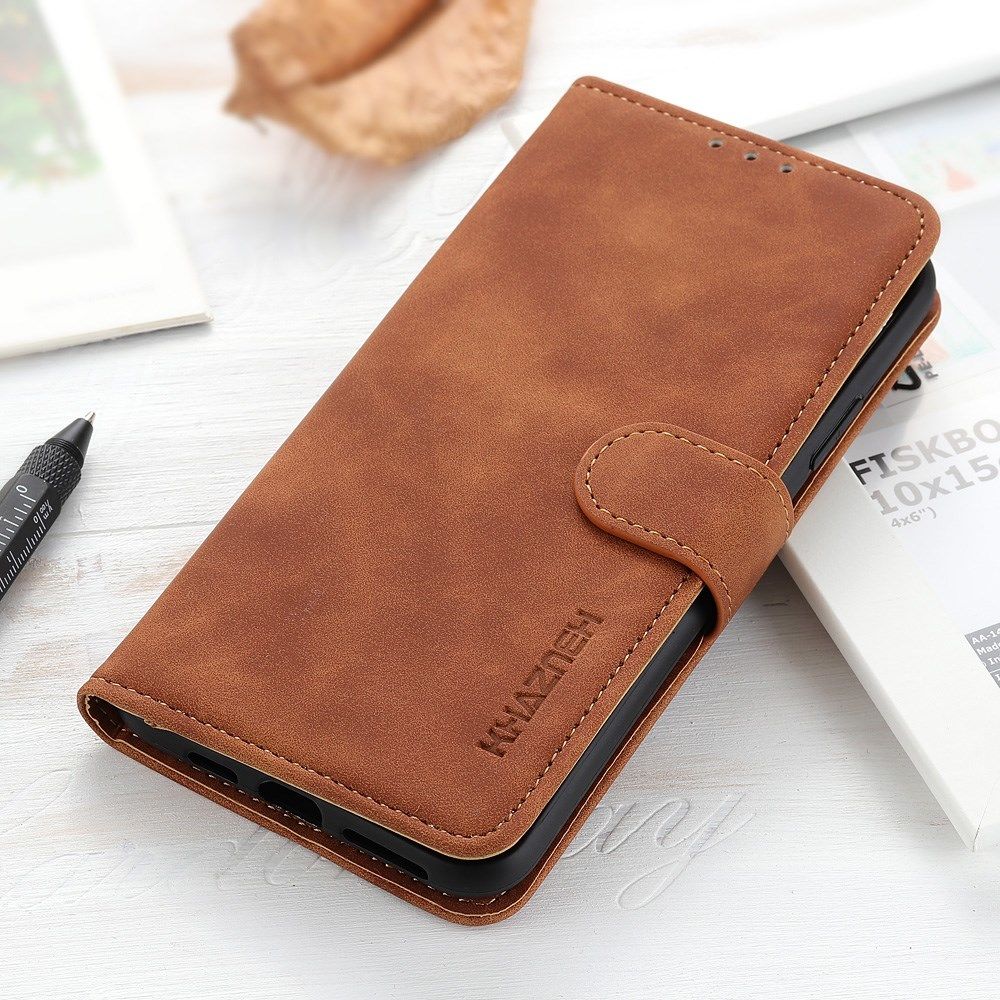 KHAZNEH Samsung Galaxy A33 Hoesje Retro Wallet Book Case Bruin afbeelding 4
