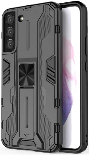 Samsung Galaxy S22 Plus Hoesje Shockproof Kickstand Back Cover Zwart afbeelding 1