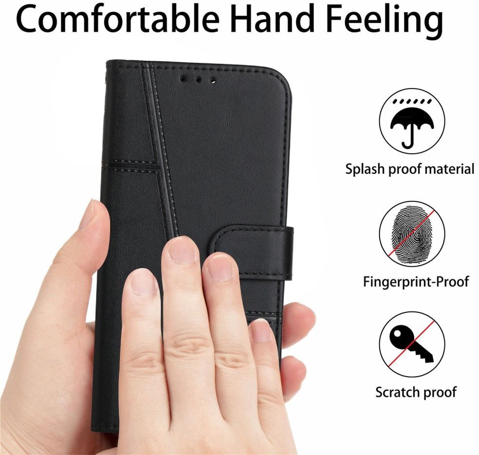 Samsung Galaxy S22 Hoesje Wallet Book Case Kunstleer Zwart afbeelding 6