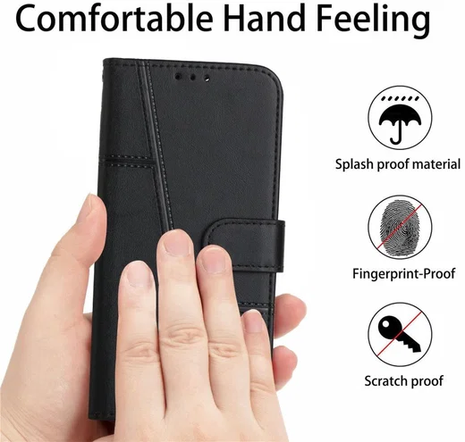 Samsung Galaxy S22 Hoesje Wallet Book Case Kunstleer Zwart afbeelding 6