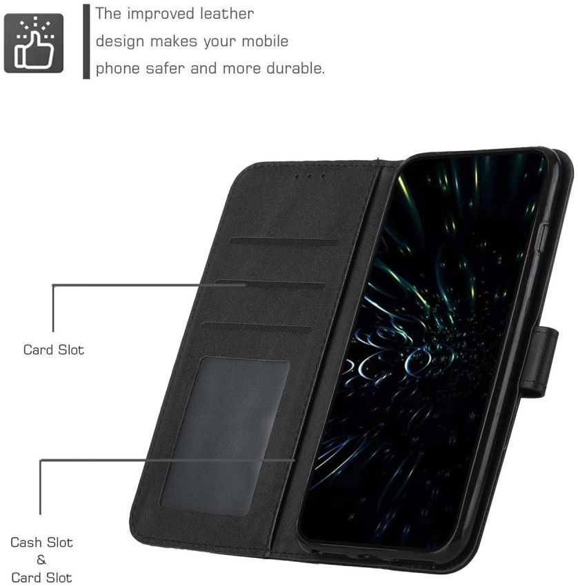 Samsung Galaxy S22 Hoesje Wallet Book Case Kunstleer Zwart afbeelding 7