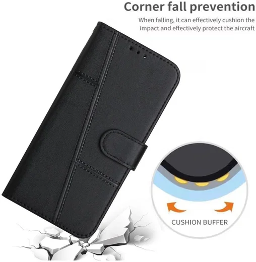 Samsung Galaxy S22 Hoesje Wallet Book Case Kunstleer Zwart afbeelding 5