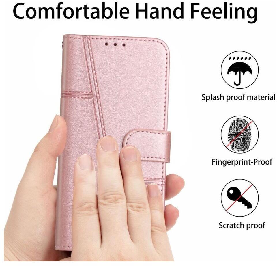 Samsung Galaxy S22 Hoesje Wallet Book Case Kunstleer Roze Goud afbeelding 6